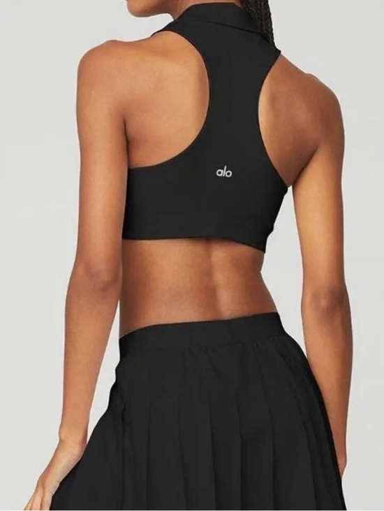 Alo Yoga Black Charmed Collar Bra Tank Size XS - Picture 2 of 5